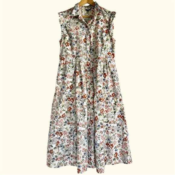 Mexx Dresses & Skirts - MEXX 100% Cotton Floral Tiered Maxi Dress - Button Front & Pockets • Size L